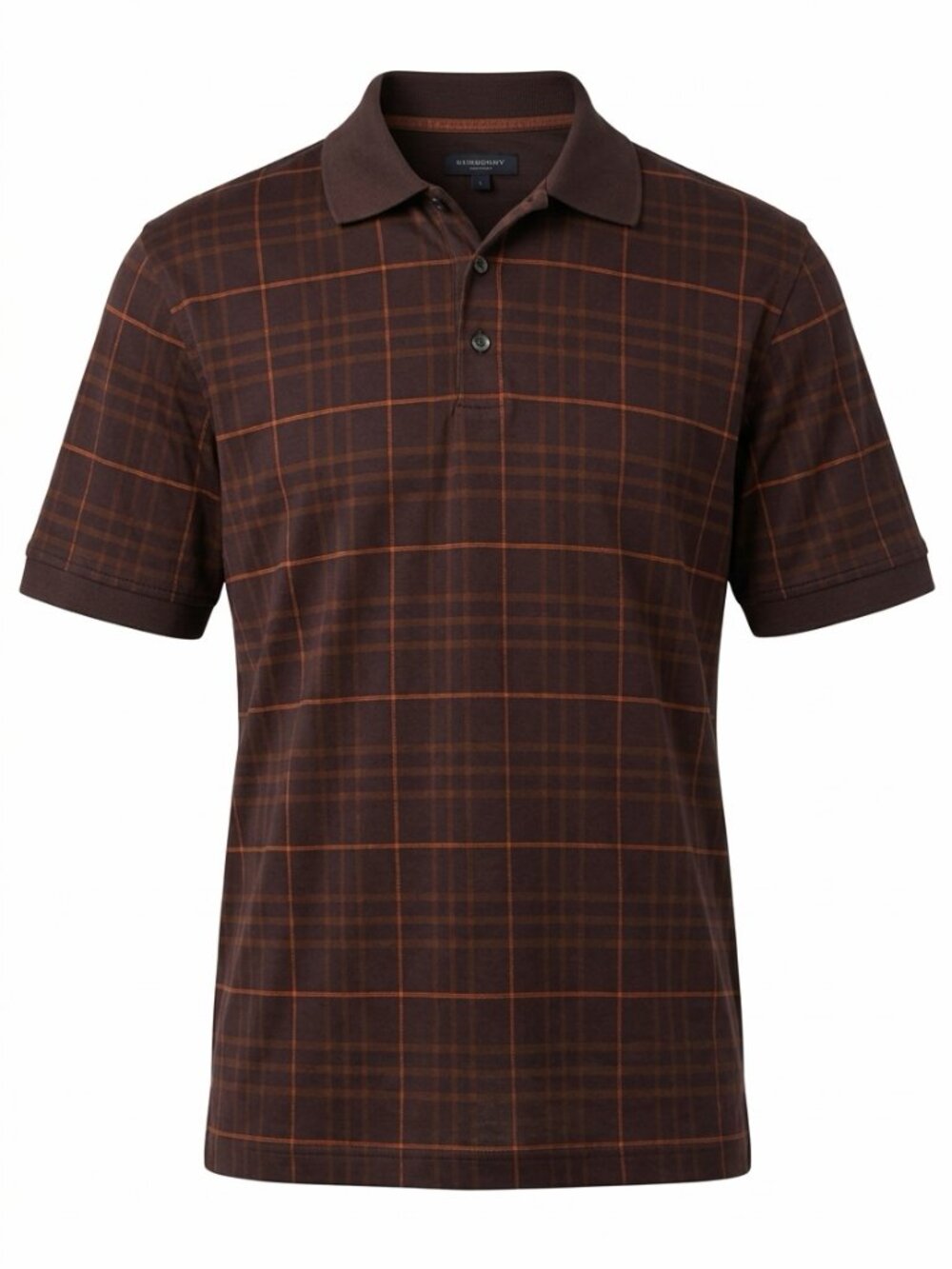 Burberry Golf Men’s L Polo Shirt – Brown Plaid – Made in Italy